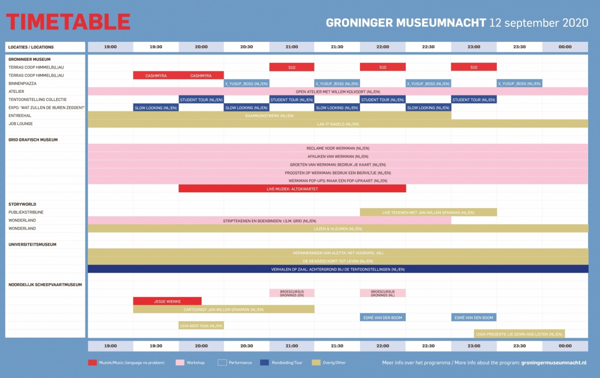 Timetable 2020