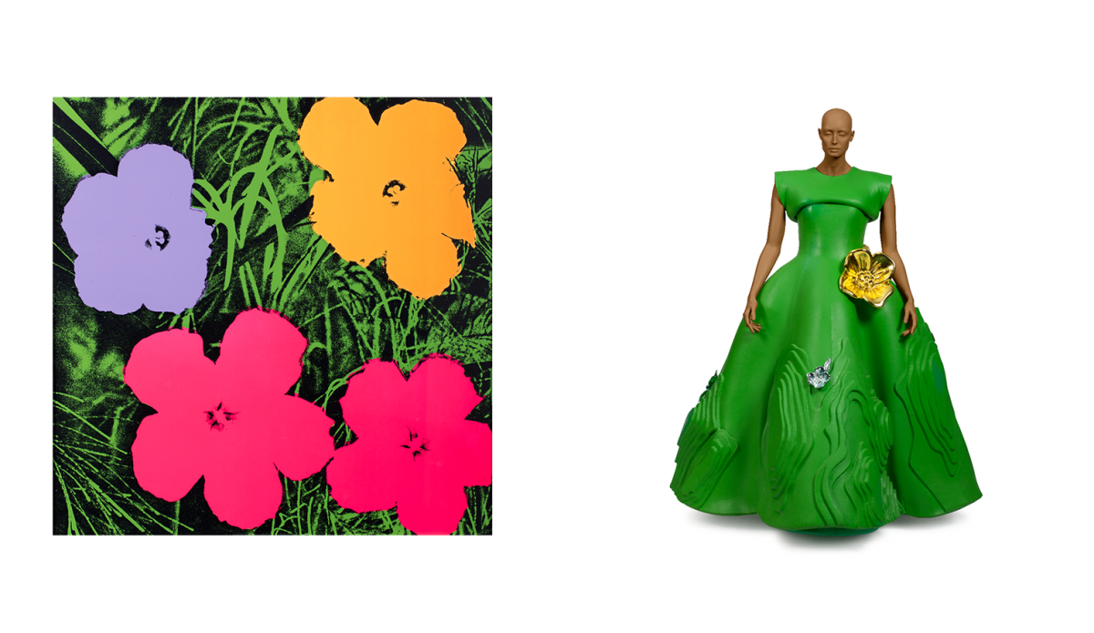 Flowers in a Green Landscape Dress