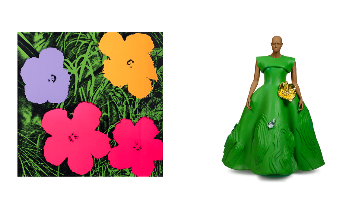 Flowers in a Green Landscape Dress