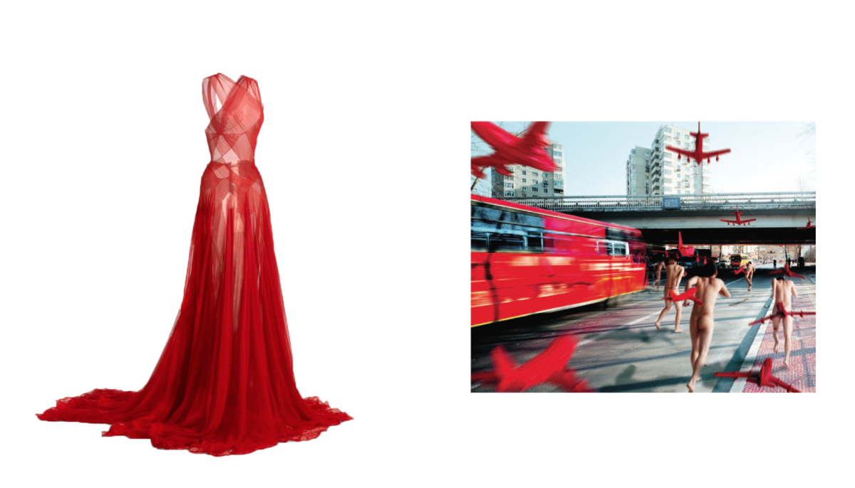 Red Chiffon Dress & Sprinting Forward 2