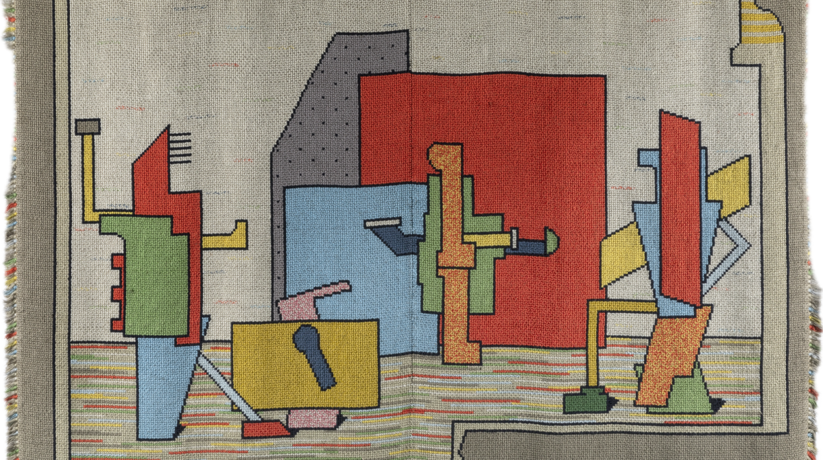 Andrea Branzi, Balletto Geometrico, 1980, 200 x 300 cm, wol, aangekocht met steun van de Vereniging van Vrienden van het Groninger Museum