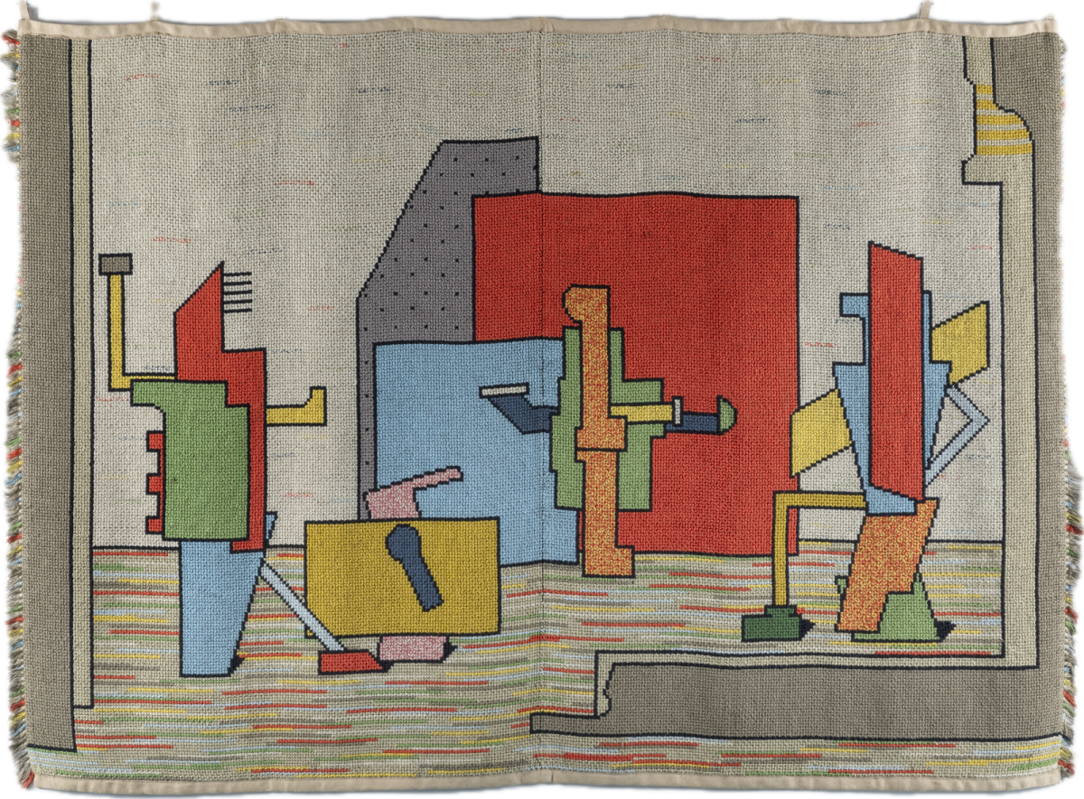 Andrea Branzi, Balletto Geometrico, 1980, 200 x 300 cm, wol, aangekocht met steun van de Vereniging van Vrienden van het Groninger Museum