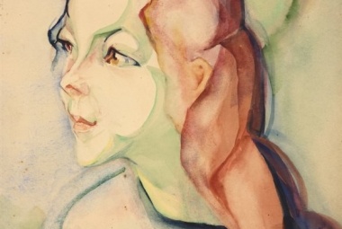 Alida Pott, Mädchen mit langen roten Haaren und grüner Schleife
