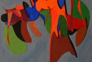 Jan van der Zee, Landschap met afgemeerde boten, Groninger Museum, langdurig bruikleen collectie Stichting De Ploeg