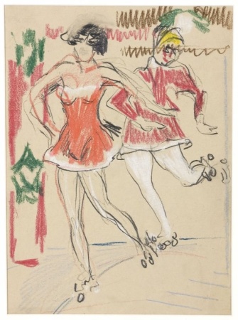 George Martens - Rolschaatsende Meisjes, Groninger Museum, langdurig bruikleen collectie Stichting De Ploeg
