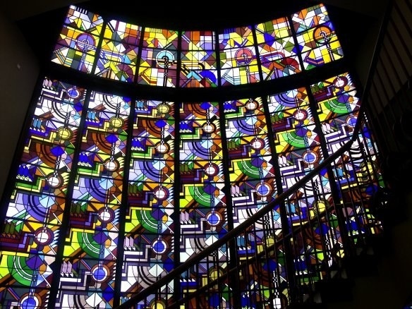 Siebe Jan Bouma, glas in loodraam in het trappenhuis van de oudbouw van dienst ROEZ
