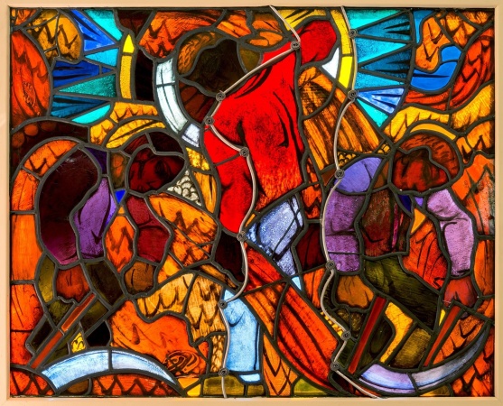 Johan Dijkstra, Ernte, Fenster für die eigene Wohnung, Spilsluizen 3-3a Groningen, Anfang 1930er-Jahre