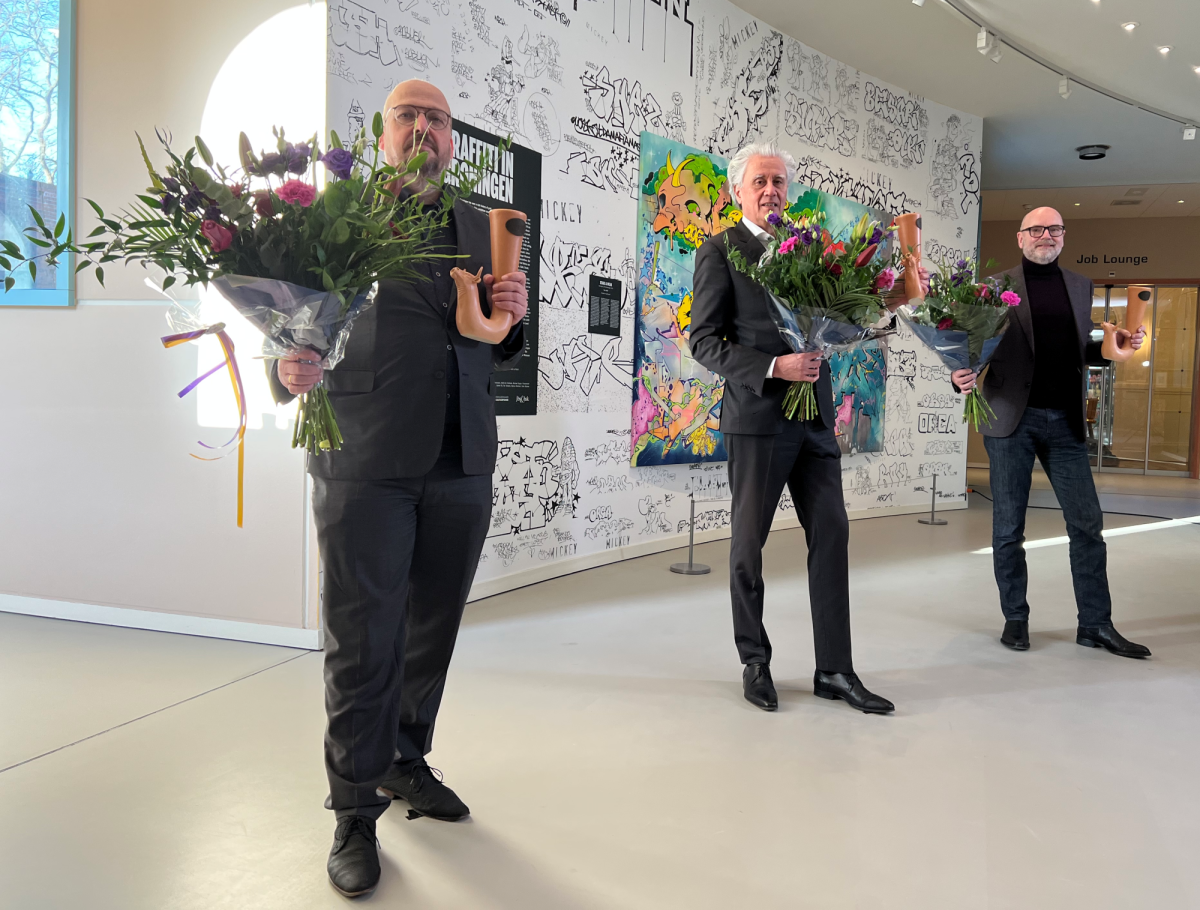 Persfoto van links naar rechts Kris Callens Harry Tupan en Andreas Blühm