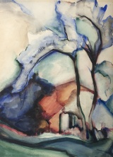 Alida Pott Boerenschuur met bomen ca 1920 1922