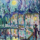 George Martens Stadsgezicht bij maanlicht 1927
