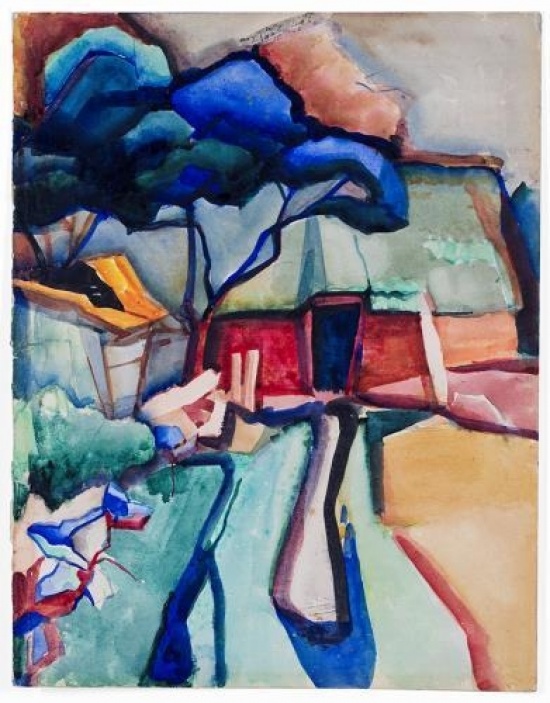 Landschap met boerenschuur Alida Pott (1920-1925)