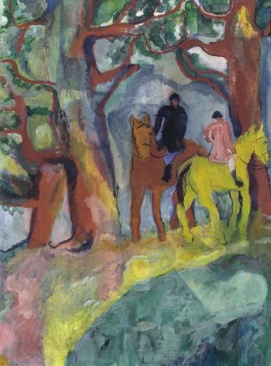 Twee Ruiters tussen de bomen - Hendrik Nicolaas Werkman