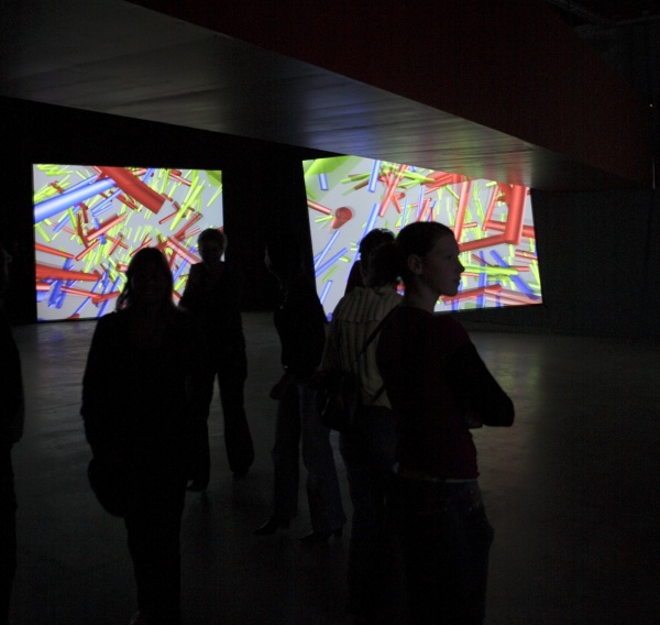 Peter Struycken, Dynamisches Farbbild zur Musik …explosante-fixe…(1971-1993) von Pierre Boulez, 2004-2007, Coop Himmelb(l)au-Pavillon, Groninger Museum