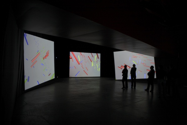 Peter Struycken, Dynamisch kleurbeeld bij compositie …explosante-fixe… (1971-1993) van Pierre Boulez, 2004-2007, Coop Himmelb(l)aupaviljoen Groninger Museum