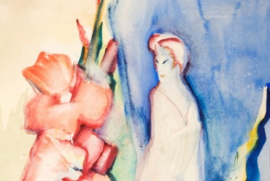 Stilleven met bloemen en sculptuur (1925), Alida Jantina Pott