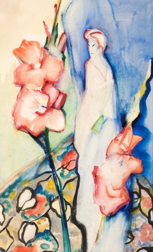 Stilleven met bloemen en sculptuur (1925), Alida Jantina Pott