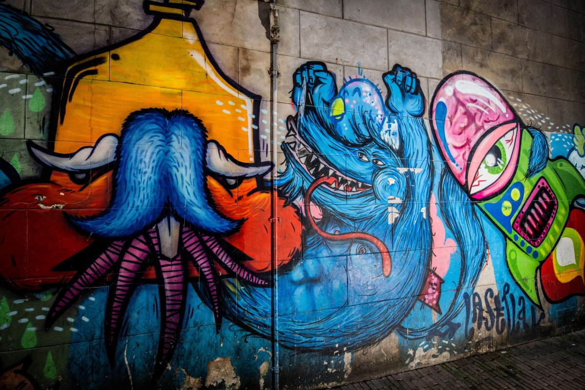 Street art tour photographed by KNELIS