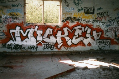 Graffiti in Groningen Mickey ESA Hall of Fame Admiraal de Ruyterlaan 1988 Aileen Middel fotograaf