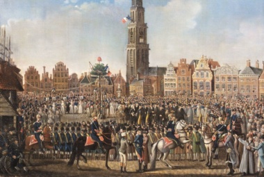 Dans om de vrijheidsboom op de Grote Markt door Johann Ludwig Hauck