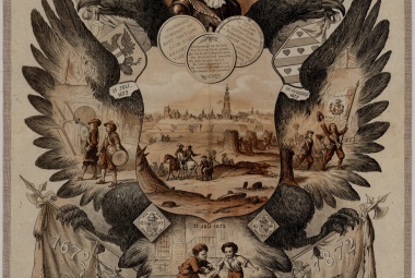Herdenkingsplaat 200 jaar Groningens Ontzet ontworpen door Otto Eerelman in 1872 Groninger Archieven