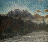 Franciscus Hermanus Bach Opkomend onweer over de Noorderhaven z.j. Olieverf op doek 65 x 73 cm. Collectie Groninger Museum