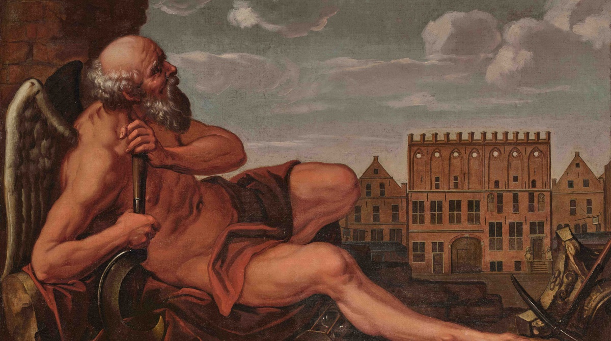 Hermannus Collenius, Chronos, Bovendeurstuk met de dertien tempels, 1711