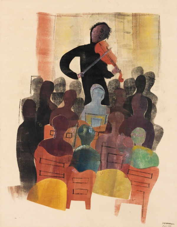 H N Werkman Violist En Publiek 1942
